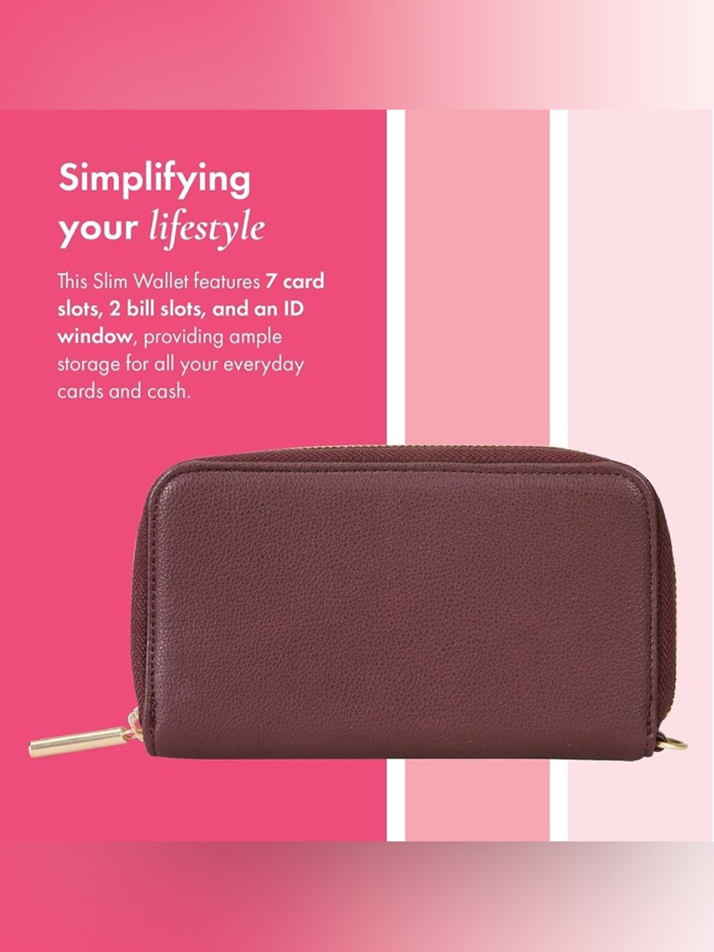 Thirty-One All About the Benjamins Wallet - Mulberry Smooth Pebble